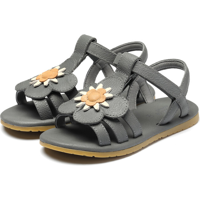 Iles Fields Forget Me Not Leather Sandals, Petrol