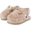 Romi Fluffy Bunny Velcro Strap Leather Sandals, Light Rust - Sandals - 1 - thumbnail