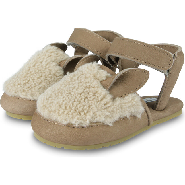 Romi Alpaca Velcro Strap Nubuck Sandals, Truffle