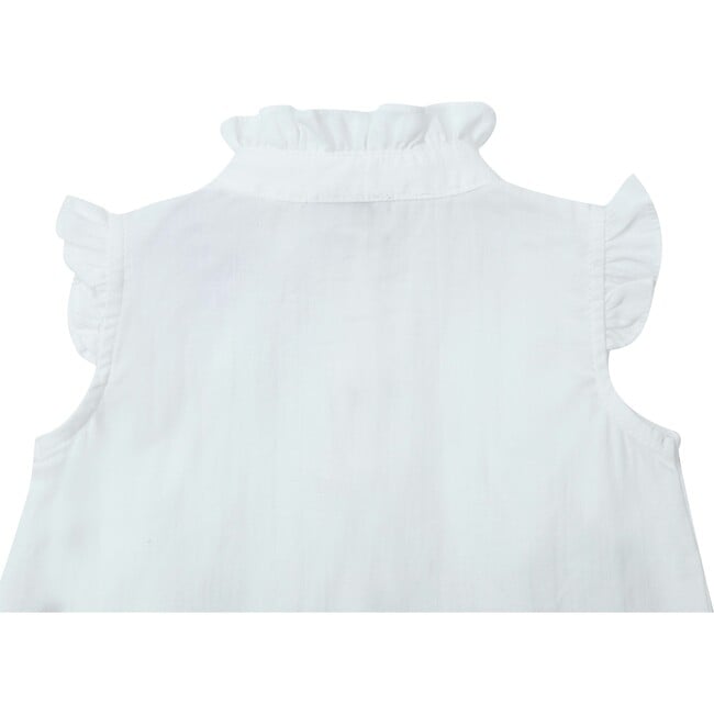 Teffi Short Ruffled Sleeves Blouse, Off-White - Blouses - 5