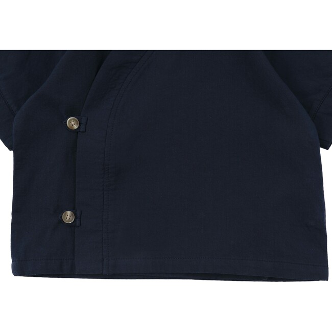 Zao Off-Centre Button Shirt, Night Sky Blue - Shirts - 6