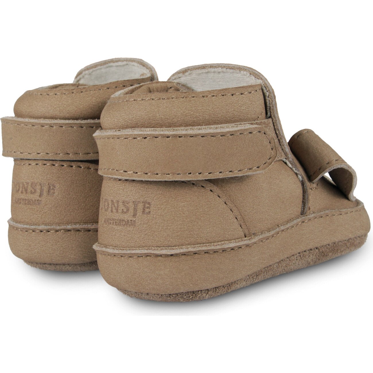Morris Saint Bernard Velcro Back Strap Nubuck Shoes, Truffle