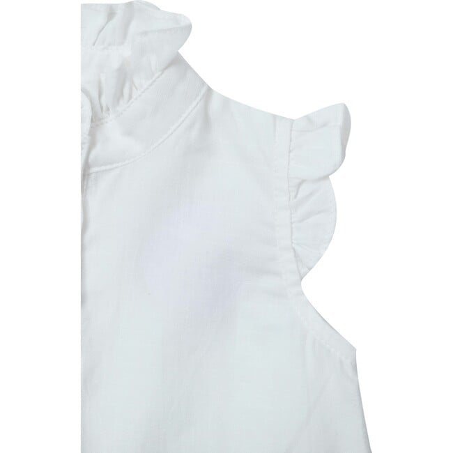 Teffi Short Ruffled Sleeves Blouse, Off-White - Blouses - 6