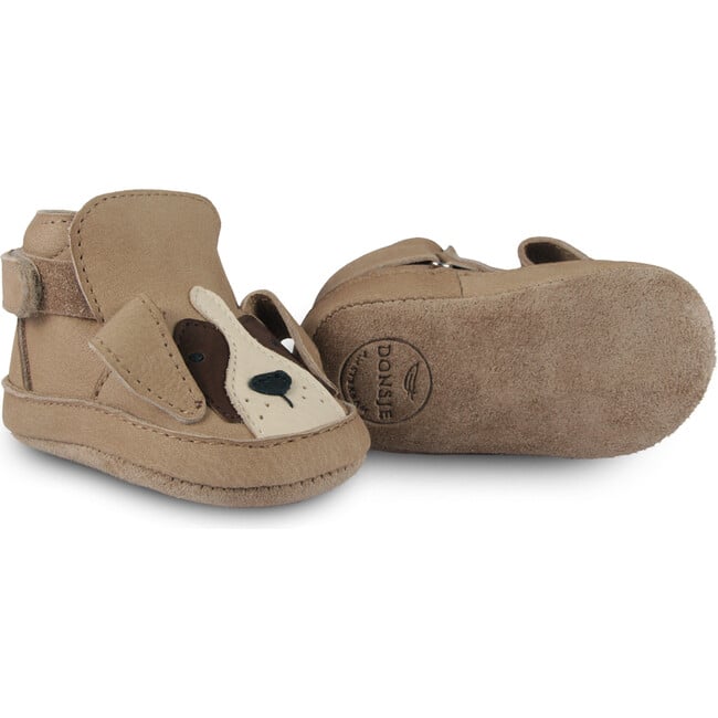 Morris Saint Bernard Velcro Back Strap Nubuck Shoes, Truffle - Booties - 4