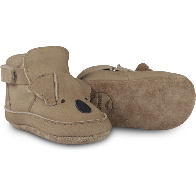 Morris Koala Velcro Back Strap Nubuck Shoes, Truffle - Booties - 5