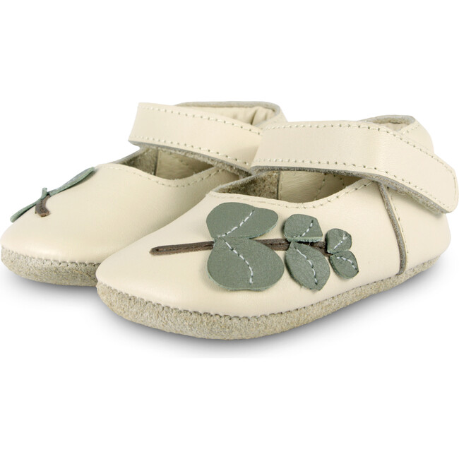 Isel Eucalyptus Leather Shoes, Cream - Mary Janes - 1