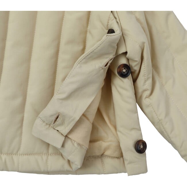 Moritz Off-Centre Buttons Collared Puffer Jacket, Vintage Khaki - Jackets - 6