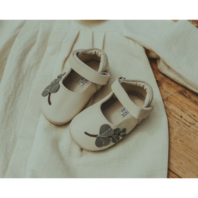 Isel Eucalyptus Leather Shoes, Cream - Mary Janes - 2