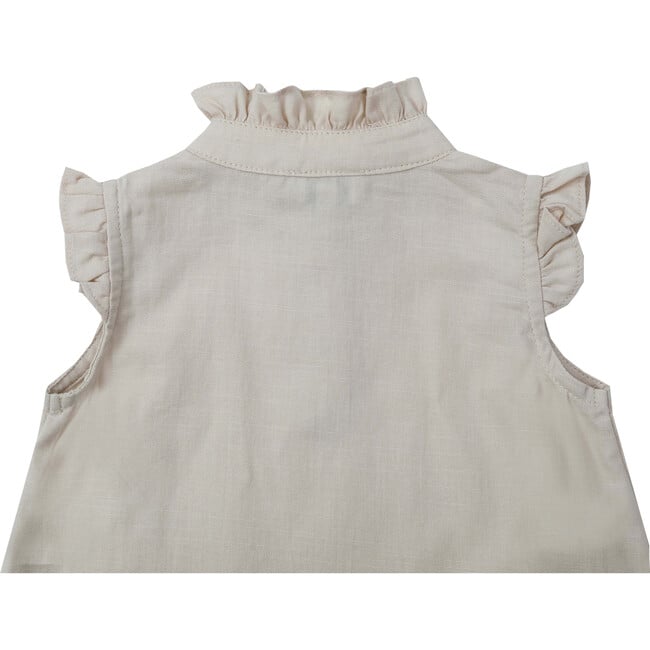 Teffi Short Ruffled Sleeves Blouse, Light Powder - Blouses - 6