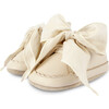 Lonny Chiffon Bow Small Wavy Edge Leather Shoes, Cream - Sneakers - 1 - thumbnail