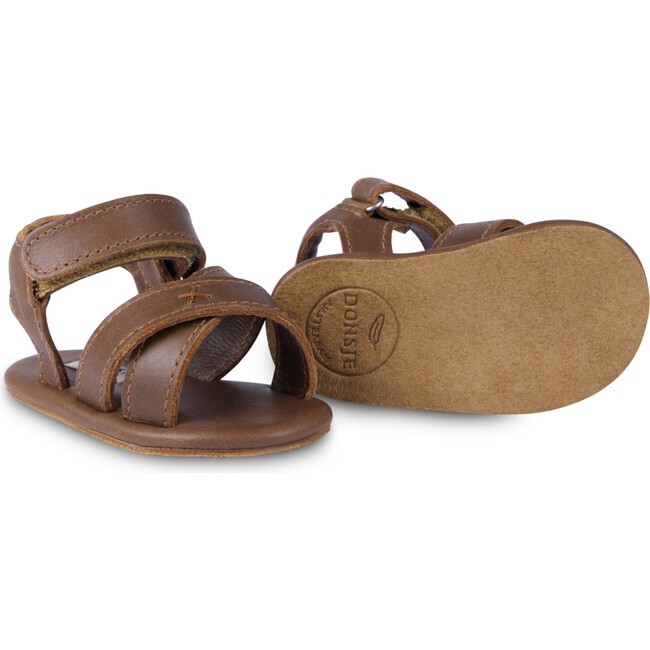 Tobi Cross Strap Classic Leather Sandals, Cognac - Sandals - 4