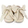 Lonny Chiffon Bow Small Wavy Edge Leather Shoes, Cream - Sneakers - 3