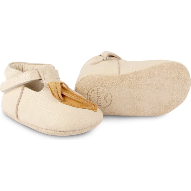 Nanoe Banana Leather T-Bar Shoes, Cream Scored - T-Straps - 5