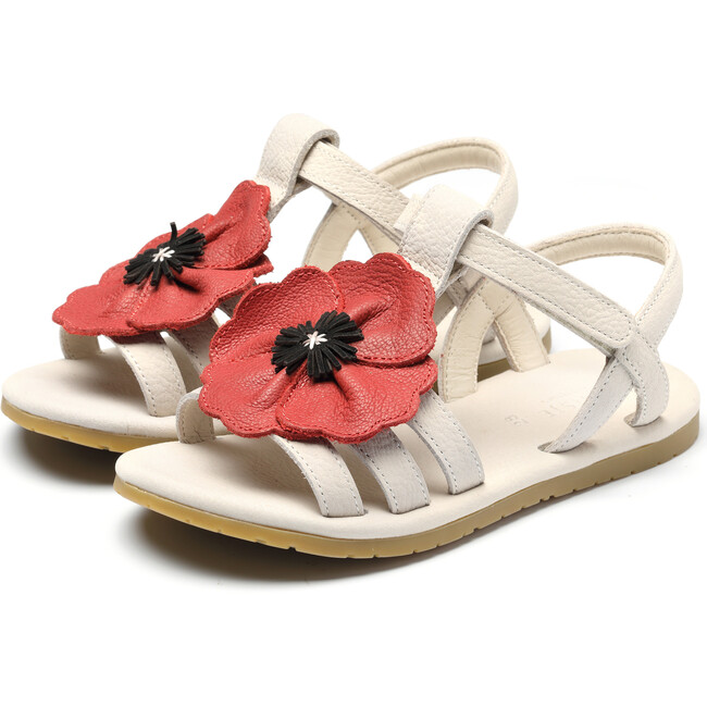 Iles Fields Poppy Leather Sandals, Red Clay