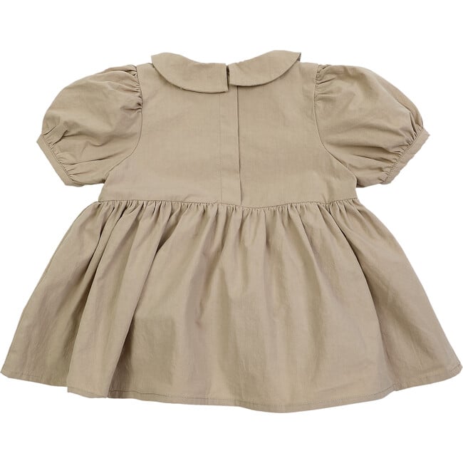 Farah Short Puff Sleeve Dress, Light Mocha - Dresses - 3