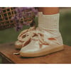 Emilia Organza Leather Shoes, Powder Metallic - Sneakers - 2