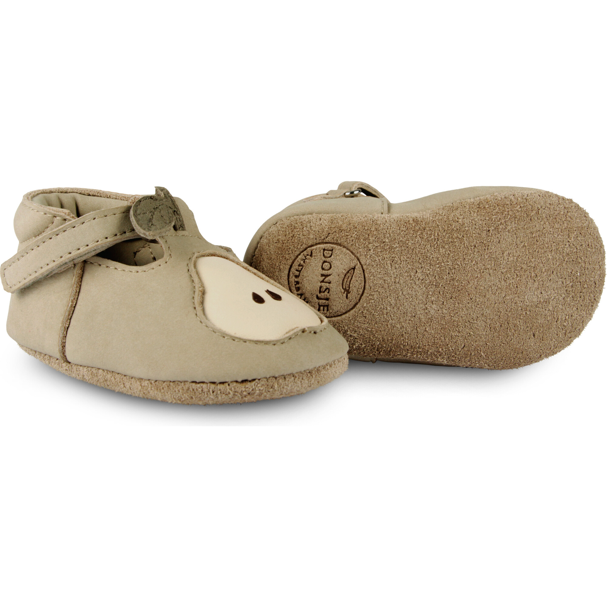 Nanoe Pear Leather T-Bar Shoes, Taupe - Donsje Amsterdam Shoes