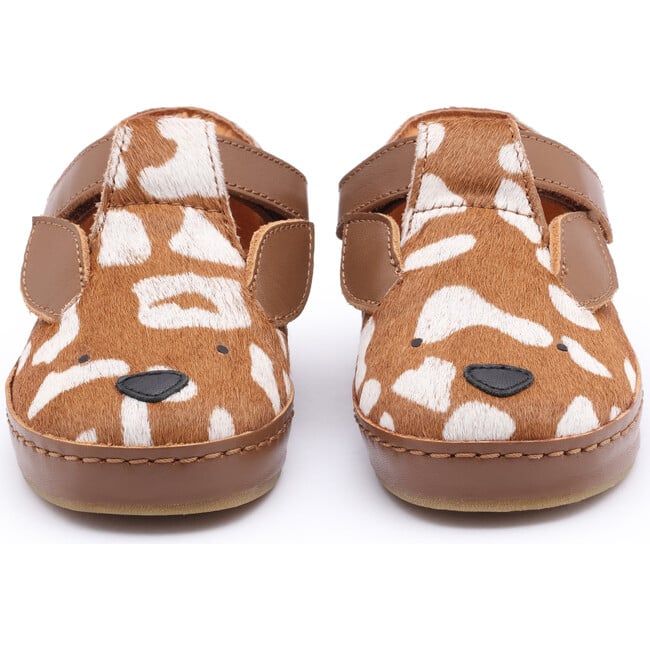 Xan Exclusive Bambi Spotted Cow Hair T-Bar Shoes, Brown - T-Straps - 3