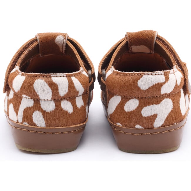 Xan Exclusive Bambi Spotted Cow Hair T-Bar Shoes, Brown - T-Straps - 5