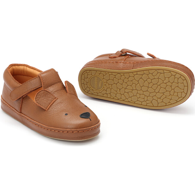 Xan Classic Bear Leather T-Bar Shoes, Cognac - T-Straps - 6