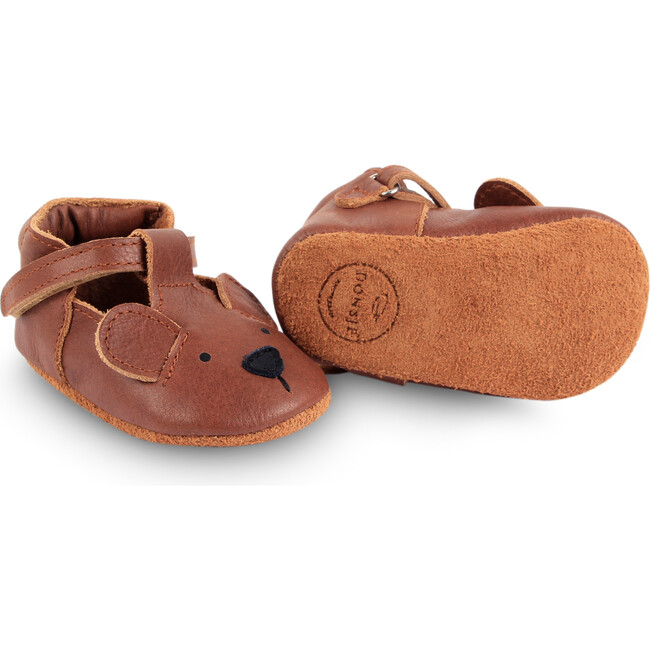 Spark Classic Bear Classic Leather T-Bar Shoes, Cognac - T-Straps - 4