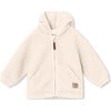 Recycled Liff Teddy Fleece Jacket, White Swan - Jackets - 1 - thumbnail