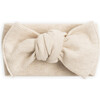 Waffle Knit Dainty Bow Wrap Band, Heather Oat - Hair Accessories - 1 - thumbnail