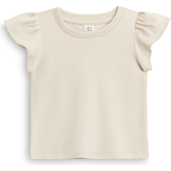 Pearl Petal Cap Sleeve Top, Natural - Shirts - 1