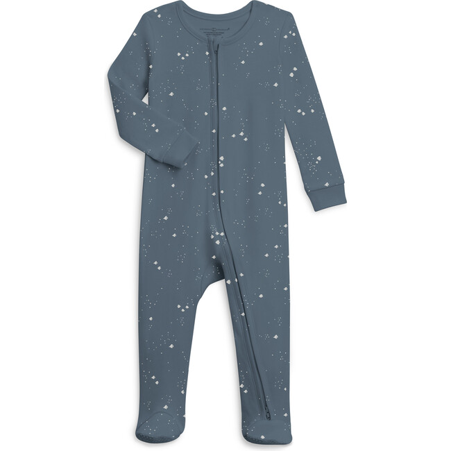 Peyton 2-Way Zipper Ribbed Fold-Over Cuff Footed Sleeper, School Of Fish