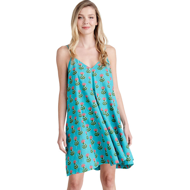 Womens Short Sterralda Dress, Blue Cornflower - Dresses - 1