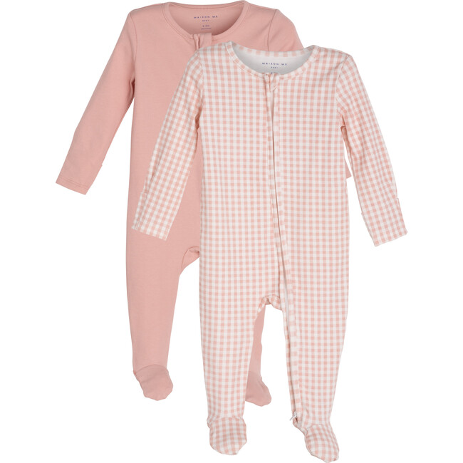 Baby Benjamin Zip Footie Duo, Pink Multi - Footie Pajamas - 1