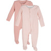 Baby Benjamin Zip Footie Duo, Pink Multi - Footie Pajamas - 1 - thumbnail