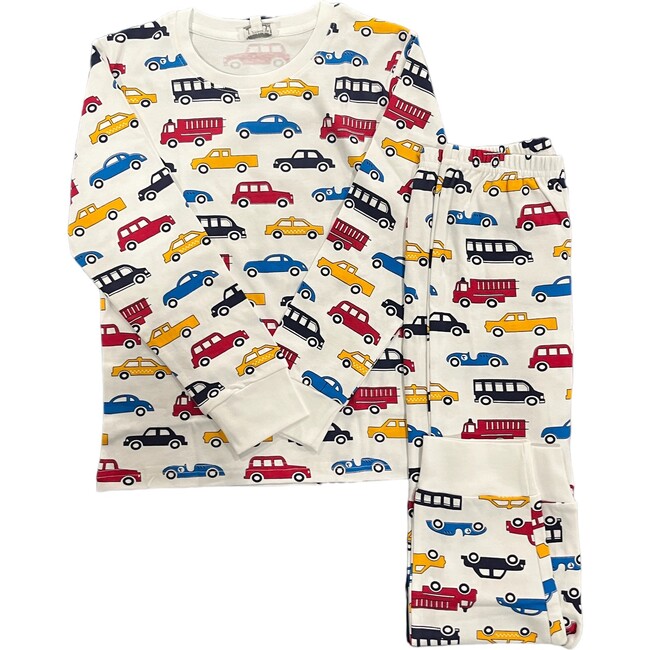 Cars Print Long Sleeve Pajamas, Multicolors