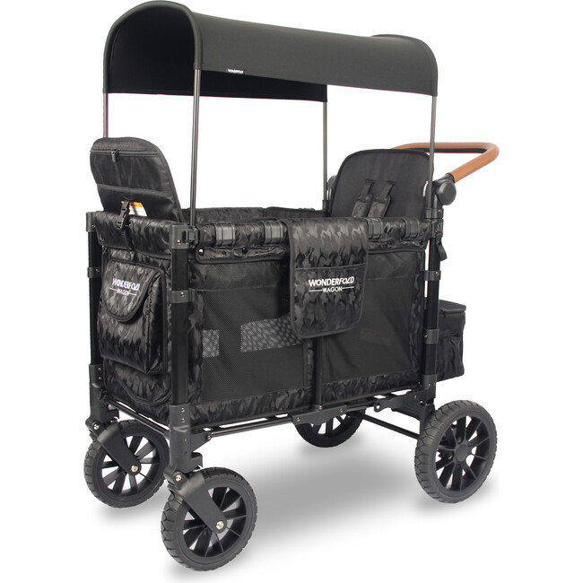Premium Double Wagon Style Luxe Stroller, Elite Black Camo