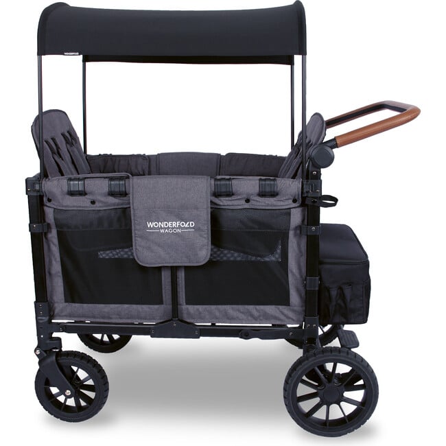 Premium Quad Wagon Style Luxe Stroller, Charcoal Grey - Single Strollers - 2