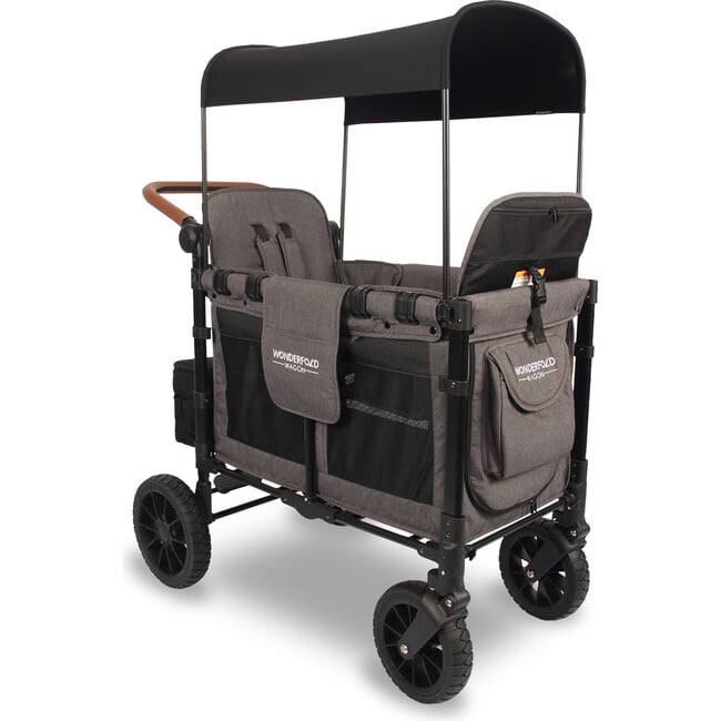 Premium Double Wagon Style Luxe Stroller, Charcoal Grey - Single Strollers - 4