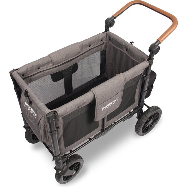 Premium Double Wagon Style Luxe Stroller, Charcoal Grey - Single Strollers - 6