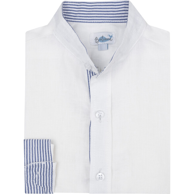 St. Thomas Band Collar, Shirt, White