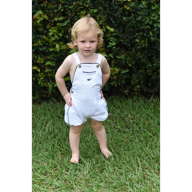 Yacht Club Overalls, White - Rompers - 3