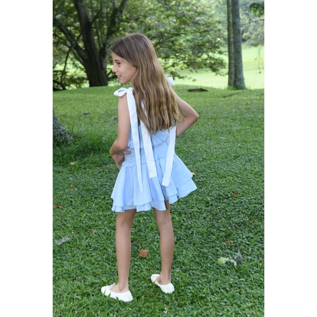 Linen Island Skirt Set, Blue - Mixed Apparel Set - 3