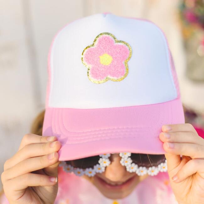 Daisy Patch Hat, Pink - Hats - 3