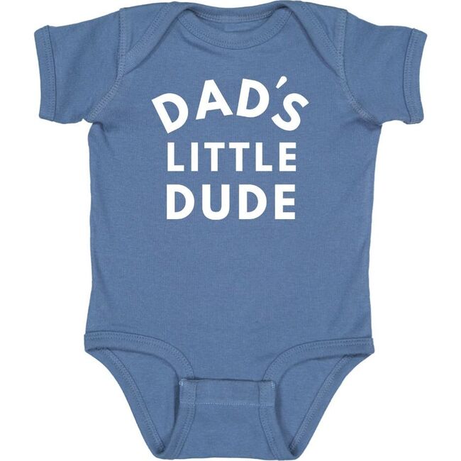 Dad's Little Dude S/S Bodysuit, Indigo - Bodysuits - 1