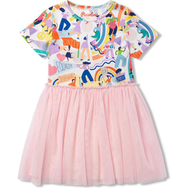 Tulle Crew Neck Printed Dress, Activism - Dresses - 1