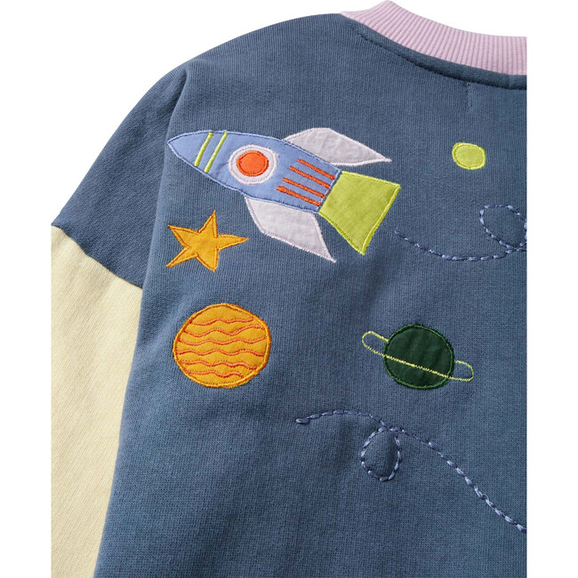 Embroidered Drop Shoulder Bomber Jacket, Space Exploration - Jackets - 3