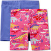 Biker Pull-On Print And Solid Shorts, Paleontology (Pack of 2) - Shorts - 1 - thumbnail