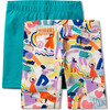 Biker Pull-On Print And Solid Shorts, Activism (Pack of 2) - Shorts - 1 - thumbnail