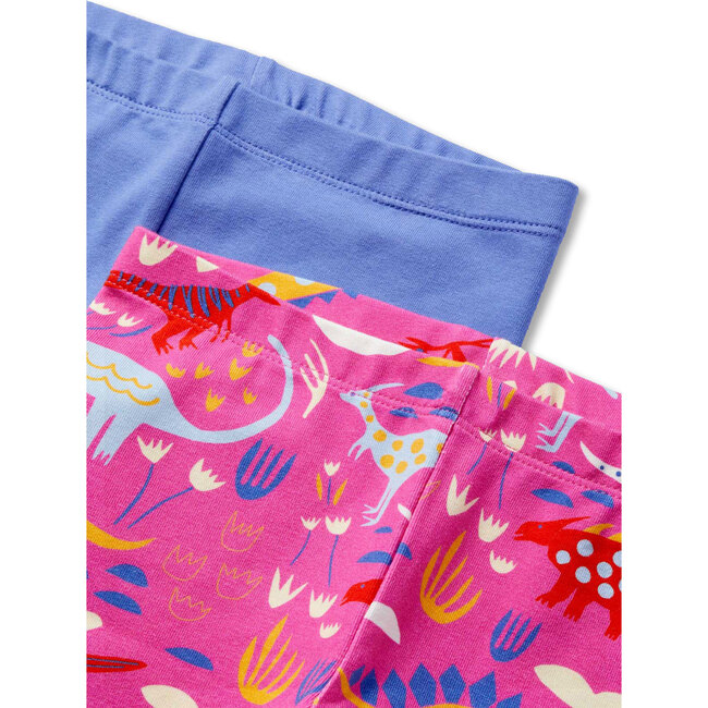 Biker Pull-On Print And Solid Shorts, Paleontology (Pack of 2) - Shorts - 2