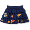 Chambray Appliqué 3-Tier Skirt, Space Exploration - Skirts - 1 - thumbnail