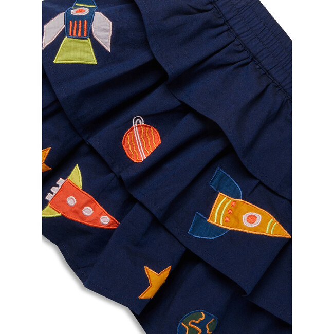 Chambray Appliqué 3-Tier Skirt, Space Exploration - Skirts - 2