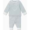 Snoozy Pajamas Set With Elasticated Cuffs, Blue Stripe - Pajamas - 1 - thumbnail